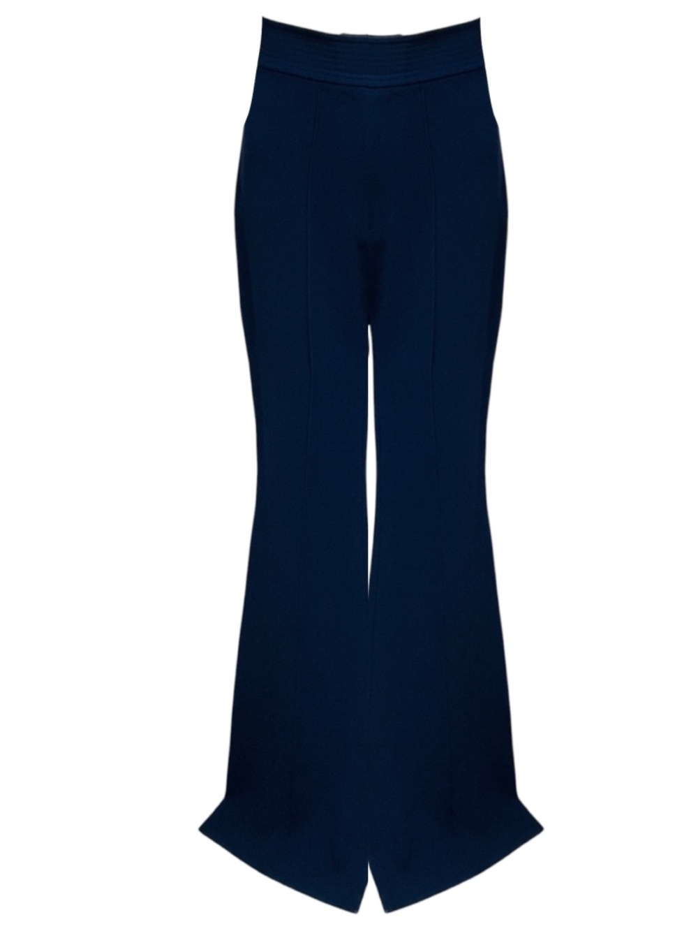 ALEX PERRY NAVY BLUE FLARED CREPE PANTS / TROUSERS